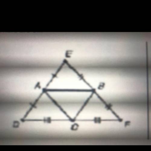 PLEASE HELP WILL GIVE BRAINLIEST!! For the given triangle, state the relationships between AB and D
