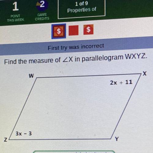 Find the measure of X in parallelogram wxyz