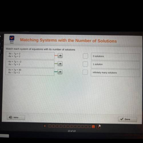 BRAINLISTTTT
Match each system of equations with its number of solutions