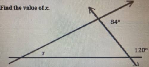 Find the value of x.
I need help please!