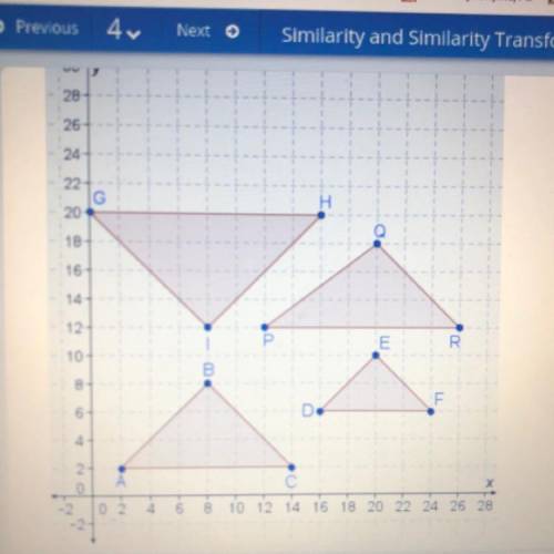 How many triangles in the diagram can be mapped to one another by similarity transformations?

А.