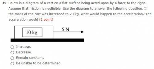please urgent help... below is a diagram of a cart on a flat surface being acted upon by a force to