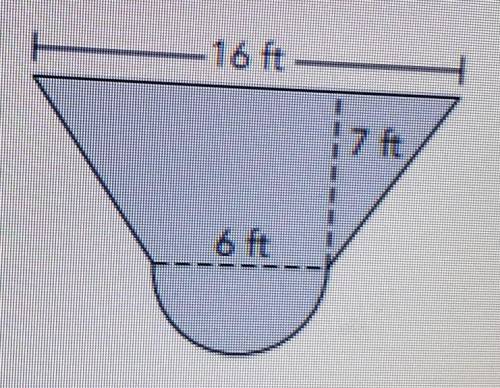 A figure is composed of a trapezoid and a semicircle. Determine the area of the figure.