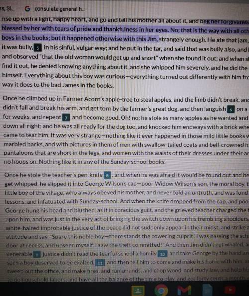 Please help me annotate the story of the bad little boy its on commonLit. HELP ASAP!!!