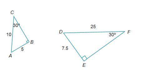 Which similarity statements describe the relationship between the two triangles? Check all that app