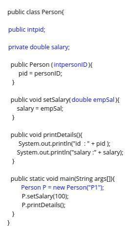 Which is the instance variable in the given code?

public class Person{
public intpid;
private dou