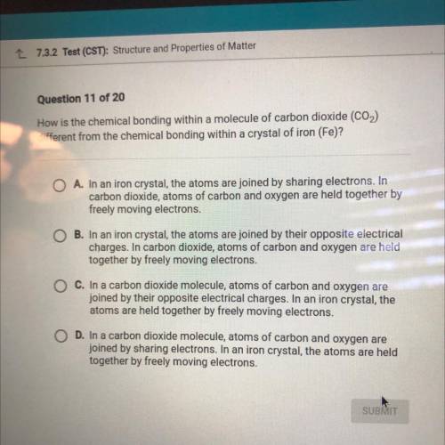 (18 points) How is the chemical bonding within a molecule of carbon dioxide (CO2)

different from