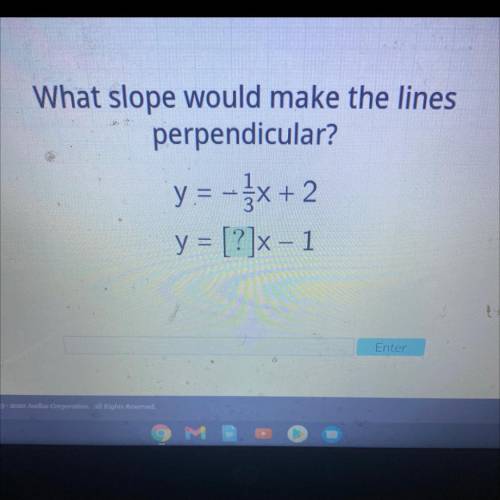 What slope would make the lines
perpendicular?
y = -x + 2
y = [?]x – 1