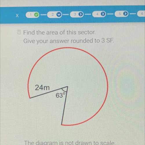 Find the area of this sector