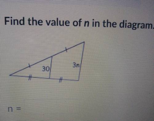 Find the value of n in the diagram.