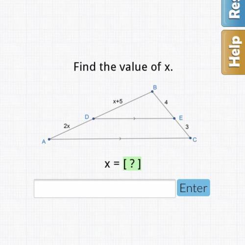 I need help with finding the value of x