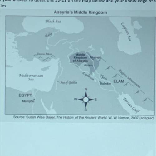 Please help me please!

Based on the information shown on this map, in which
region was Babylon lo