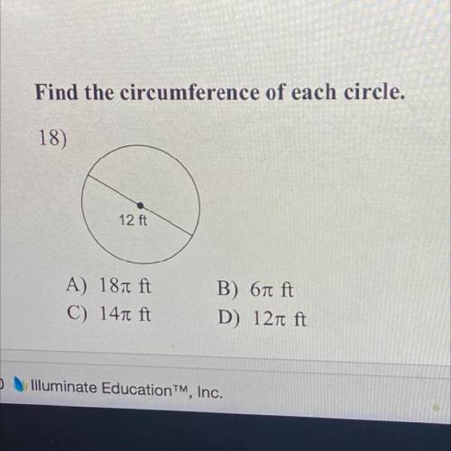 Find the circumference of the circle ! Please help
