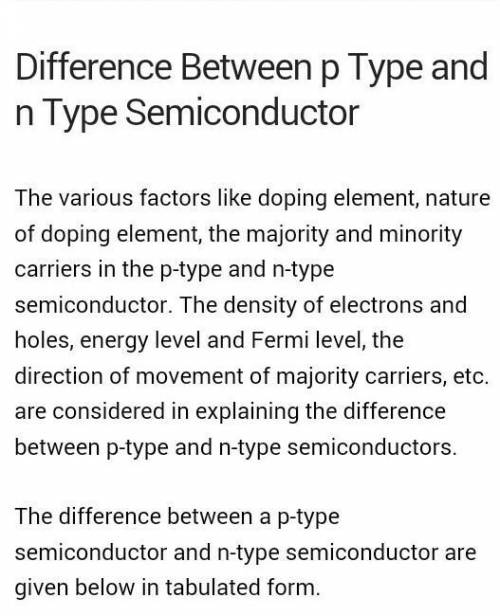 Different between n type and p type​