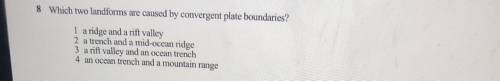 Which two landforms are caused by convergent plate boundaries?