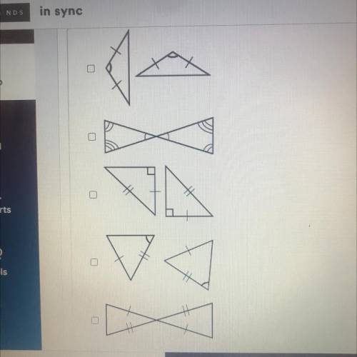 Which triangle pairs are not necessarily congruent? Select all that apply: