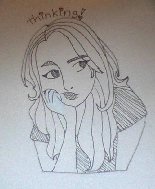 I drew me thinking about life and i dont like it 
it kinda looks weird?