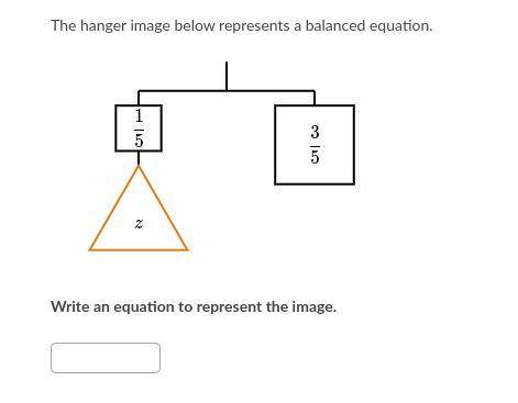 Help me asap

The hanger image below represents a balanced equation. Write an equation to represen