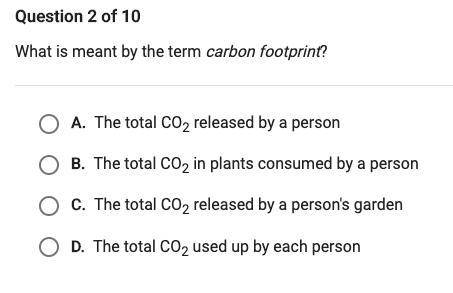 What is meant by the term carbon footprint?