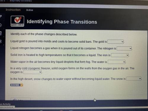 Identify each of the phase changes described below.