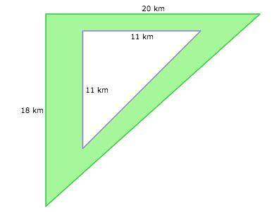 What is the area of the shaded region in the figure above? Please help i don't understand triangles