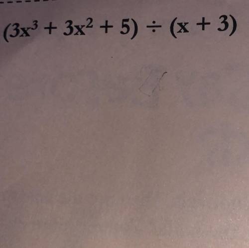 How do I do this using long division . Please help!!