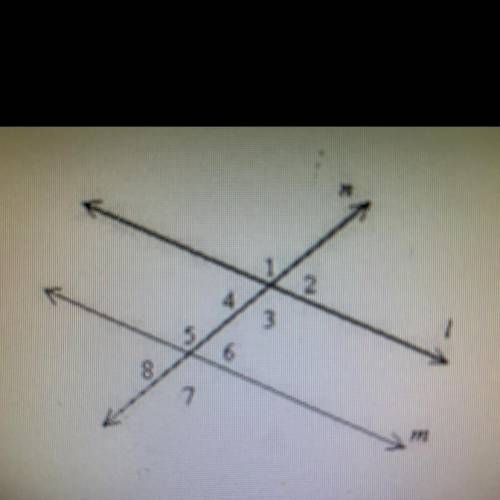 In the figure, angle6 and angle3 are...

a. alternate interior angles
b. corresponding angles
c. c