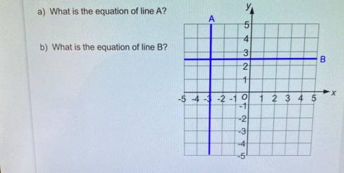 A) What is the equation of line A?
b) What is the equation of line B?