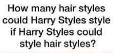 How many hair styles could harry styles style if harry styles could style hair styles?