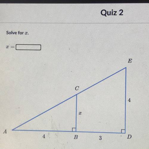 Quiz 2- khan academy. (solve similar triangles) PLS HELP!!