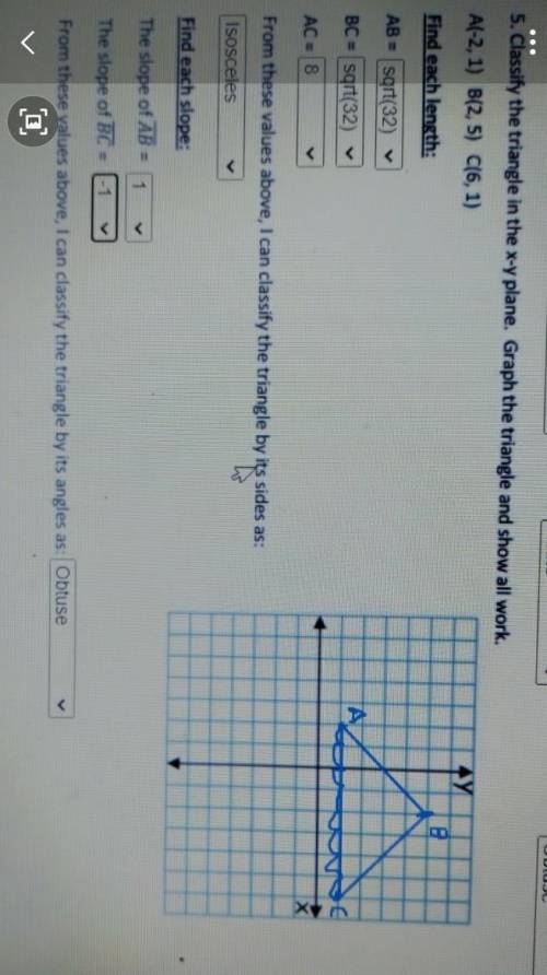 Is this a right, acute or obtuse angle based on the slopes?