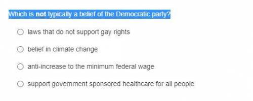 Which is not typically a belief of the Democratic party?