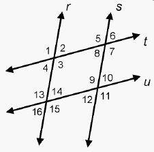 PLS HELP ASAP... WILL MARK BRAINLIEST

Parallel lines r and s are cut by two transversals, par