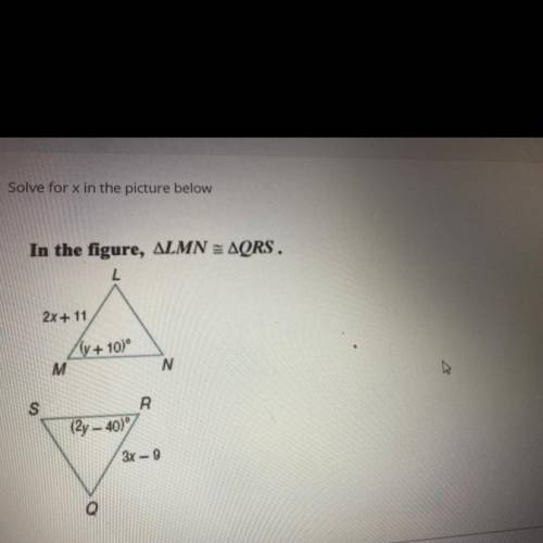 Solve for x in the picture below