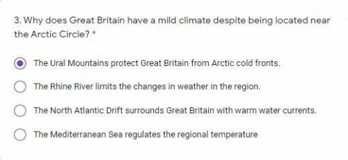 Why does Great Britain have a mild climate despite being located near the Arctic Circle?