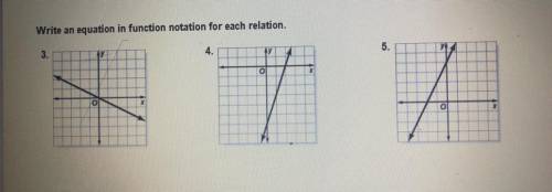 Write an equation in function notation for each relation