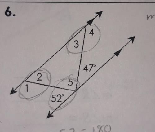 6. Find all missing angles m<1 m<2 m<3