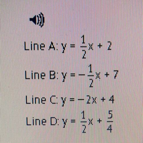 Which lines are perpendicular?
A) A and B
B) A and C
C) B and C
D) A and D
