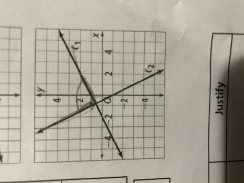 Are lines L1 and L2 perpendicular?? 
How do I explain and justify it ? 
Please help me