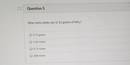 How many moles are in 12 grams of NH3?