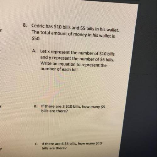 I need help I need all answers for #8 please