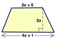 The figure shown is a trapezoid. Which expression represents the area of the trapezoid?

A: 3x+3
B
