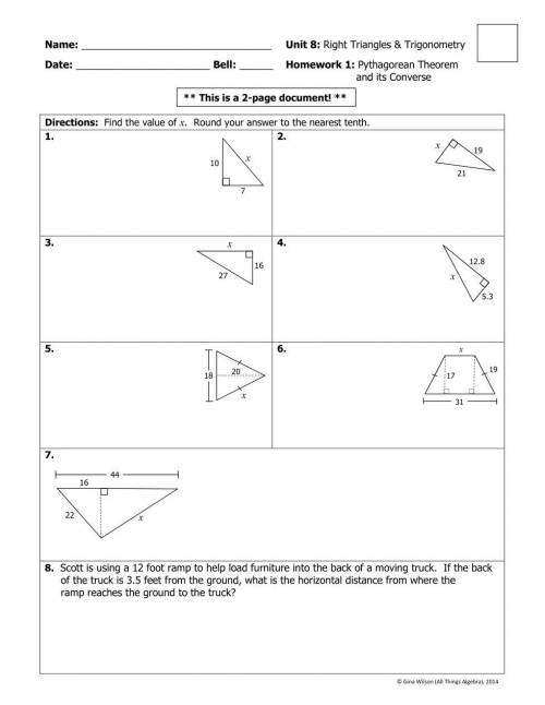 I need help on my Pythagorean Theorem and classifying triangles hw will give good point :)