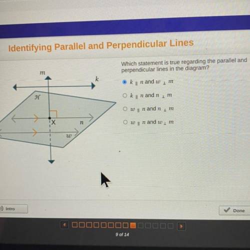 Which Statement is true regarding the parallel and Perpendicular lines in the diagram?