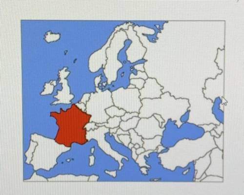 The area in red on the map represents what country?

es
A)
France
B)
Germany
C)
Italy
D)
Spain