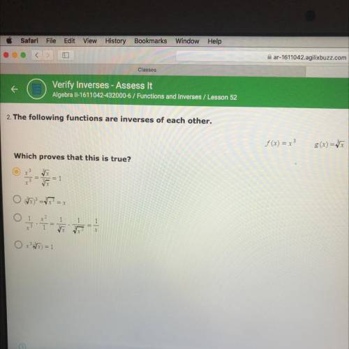 Which proves that the functions are inverse? Need help with this!!