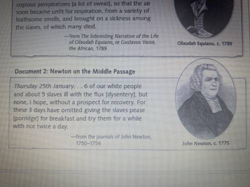 What in Newton’s passage suggests he was concerned with the health and survival of the slaves aboar