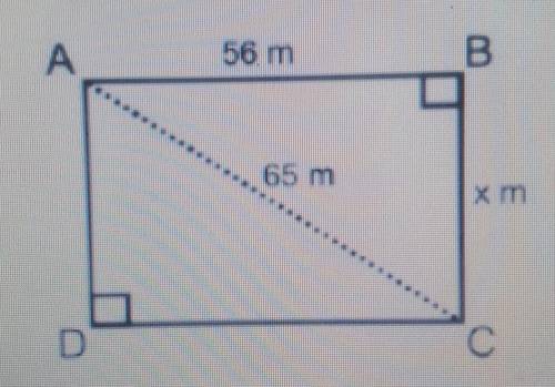 Help pls!!

ABCD is a rectangle. What is the value of x? a) 9 metersb) 28 metersc) 33 metersd) 65