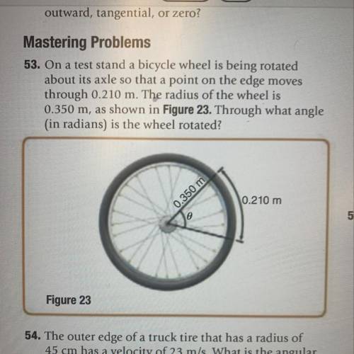 On a test stand a bicycle wheel is being rotated about its axle so that a point on the edge moves t