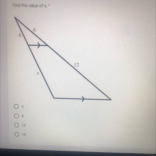 Help me find the value of x please